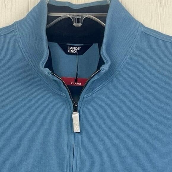 Lands End Sweater men’s size XL NWT quarters zip pullover cotton/polyester blend - Picture 2 of 7